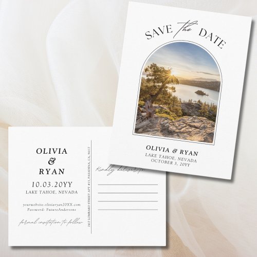 Lake Tahoe Save the Date Postcard for Weddings 