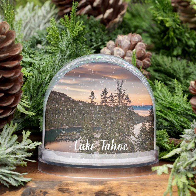 Lake Tahoe Scenic View Snow Globe (Winter)