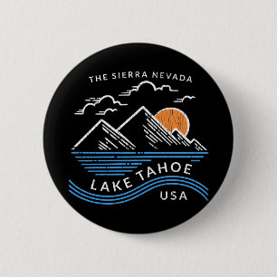 Lake Tahoe Sierra Nevada Mountain Button