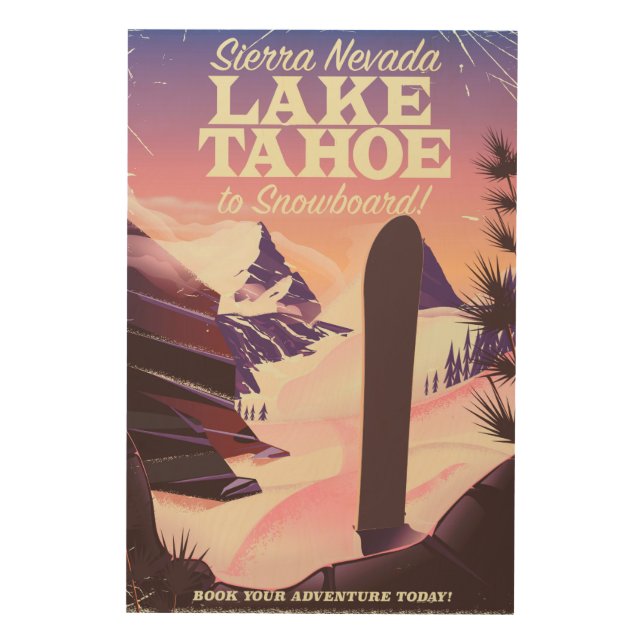 Lake Tahoe Sierra Nevada USA Snowboarding poster (Front)