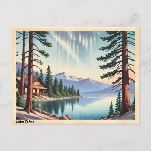 Lake Tahoe Sierra Nevada Vintage Postcard