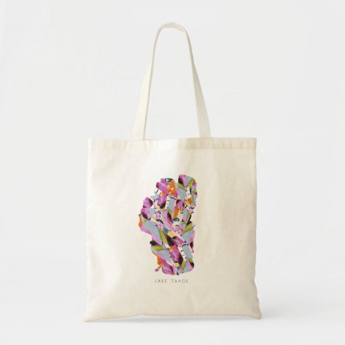 Lake Tahoe Silhouette Map Tote Bag