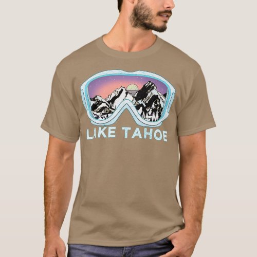 Lake Tahoe Ski Design  Lake Tahoe Skiing Snow T_Shirt