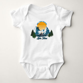 Lake Tahoe: Ski Year Round, Snow Ski and Water Ski Baby Bodysuit