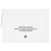 -Lake Tahoe Sunset 2011 Cards (Back Horizontal)