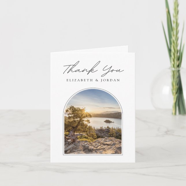 Lake Tahoe Sunset Photo Blank Thank You Card (Front)