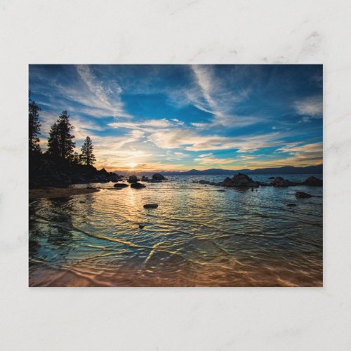 Lake Tahoe Sunset Postcard