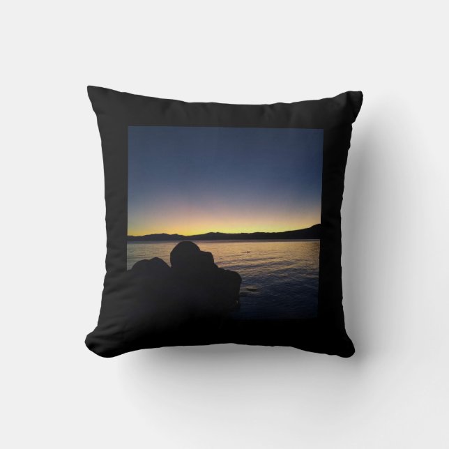 Lake Tahoe Sunset Throw Pillow (Front)