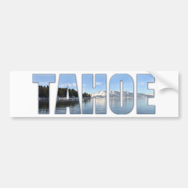 Lake Tahoe Text Bumper Sticker (Front)