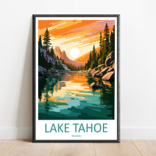 Lake Tahoe Travel Print Wall Art Lake Tahoe Wall H