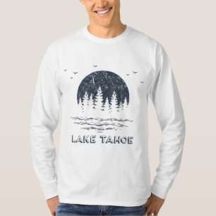 Lake Tahoe Trees Moon Family Vacation Outdoorsy Na T-Shirt
