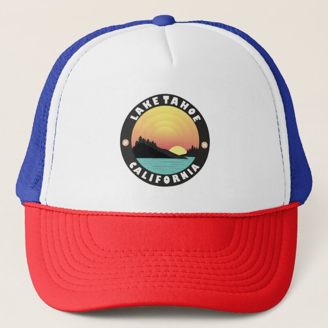 Lake tahoe vintage aesthetic trucker hat (Front)