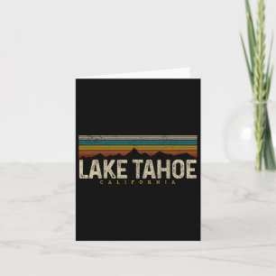 Lake Tahoe Vintage Mountains Hiking Camping Retro Card