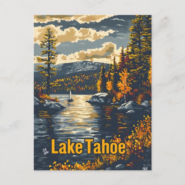 Lake Tahoe Vintage Postcard (Front)