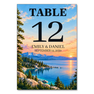 Lake Tahoe Vintage Poster Wedding Welcome Sign Table Number