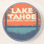 Lake Tahoe Vintage Travel Decal Design Coaster at Zazzle