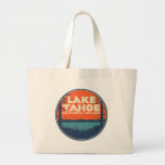 Lake Tahoe Vintage Travel Decal Design Large Tote Bag at Zazzle