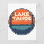 Lake Tahoe Vintage Travel Decal Design Postcard at Zazzle