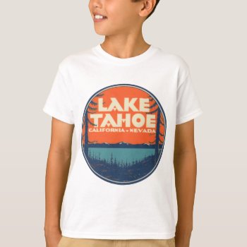 Lake Tahoe Vintage Travel Decal Design T-shirt by 74hilda74 at Zazzle