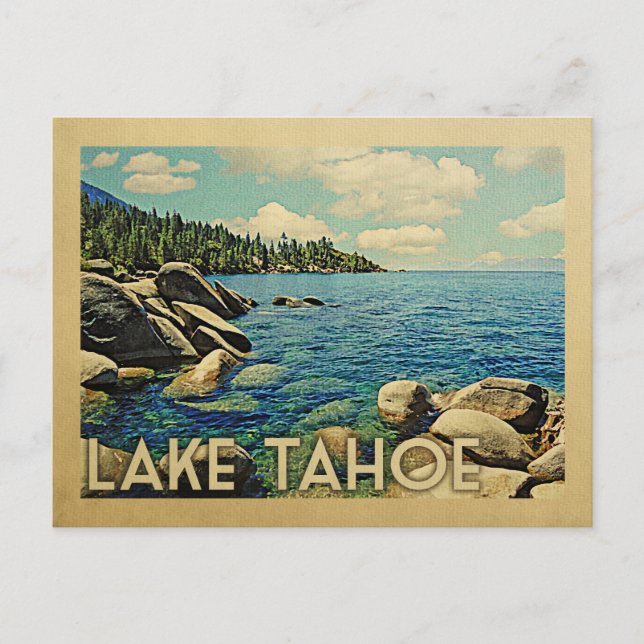 Lake Tahoe Vintage Travel Postcard (Front)