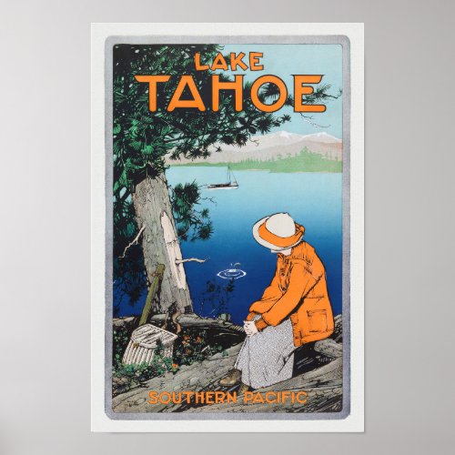 Lake Tahoe Vintage Travel Poster 1923