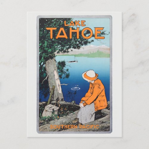 Lake Tahoe Vintage Travel Poster 1923 Postcard