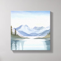 Lake Tahoe | Watercolor Mountain Landscape