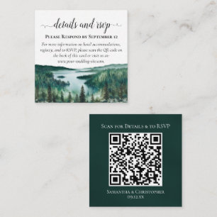 Lake Tahoe Wedding Details & RSVP Online QR Code Enclosure Card
