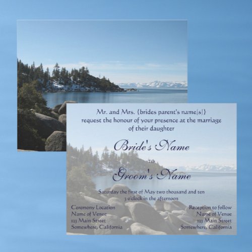 Lake Tahoe Wedding Invitation