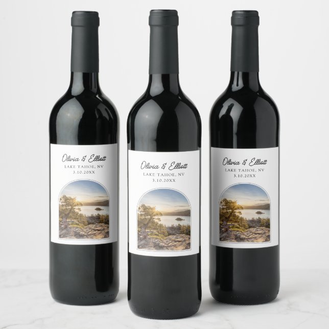 Lake Tahoe Wedding Wine Label (Bottles)