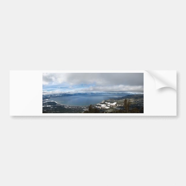 Lake Tahoe Winter Panorama Bumper Sticker (Front)