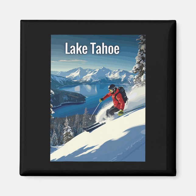 Lake Tahoe Winter Skiing Adventure  Magnet (Front)