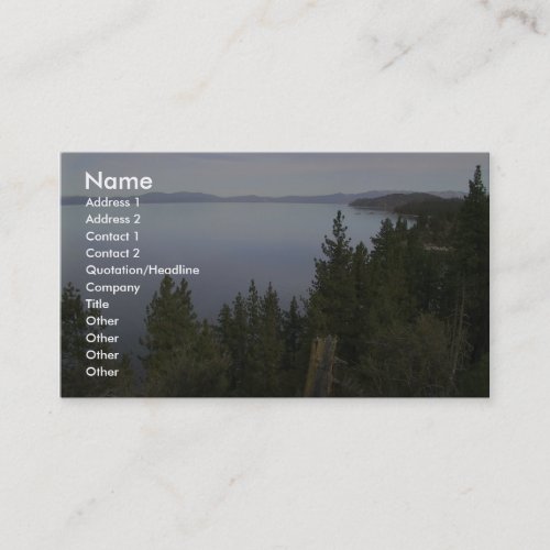 Lake Tahoe With Pine Trees Business Cards