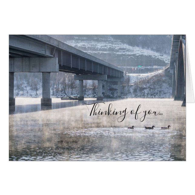 Lake Taneycomo Foggy Winter Fishing Card (Front Horizontal)