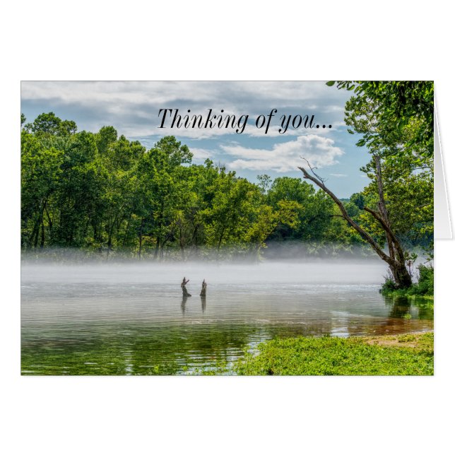 Lake Taneycomo Summer Fog Thinking of you Card (Front Horizontal)
