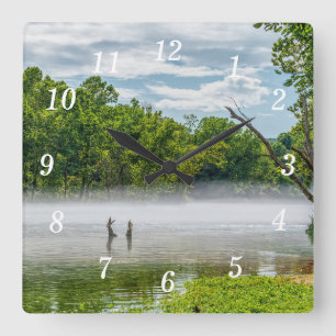 Lake Taneycomo Summer Fog Wall Clock
