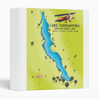 Lake Tanganyika African Great lake map 3 Ring Binder