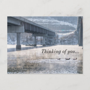 Lake Tanycomo Foggy Winter Fishing Thinking Of You Postcard