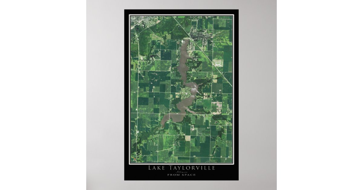 Lake Taylorville Illinois Satellite Poster Map Zazzle