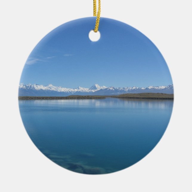 Lake Tekapo, New Zealand Ceramic Ornament (Front)
