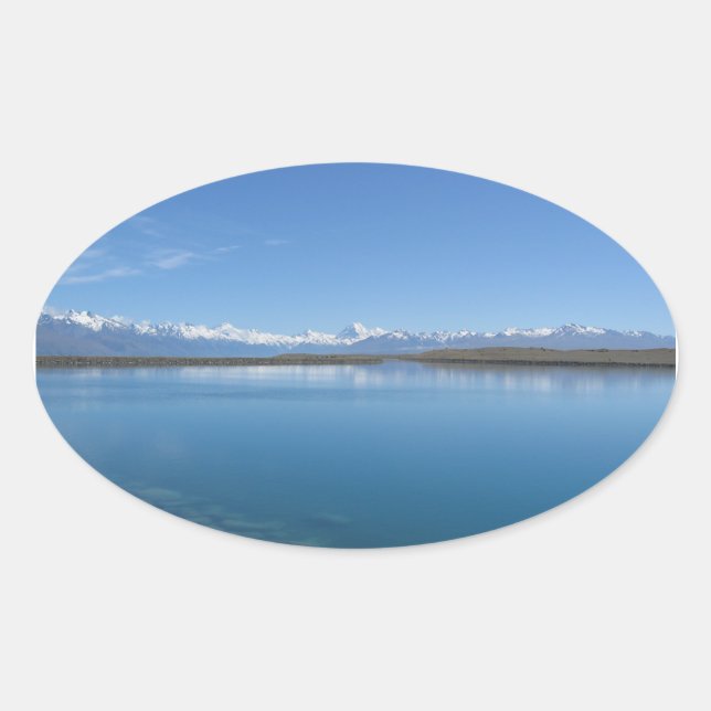 Lake Tekapo, New Zealand Oval Sticker (Front)