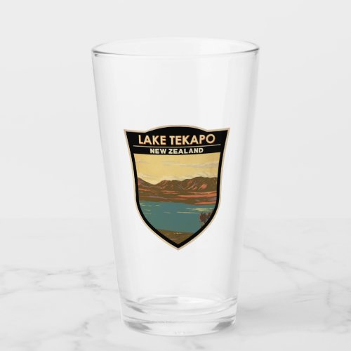 Lake Tekapo New Zealand Travel Art Vintage Glass