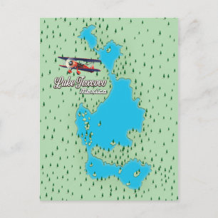 Lake Texcoco Mexico lake map Postcard