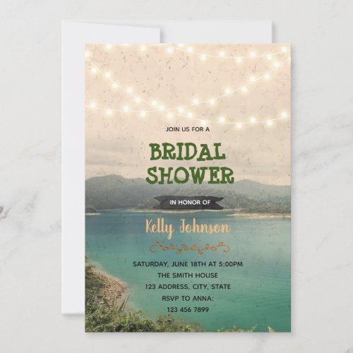 Lake theme bachelorette shower invitation