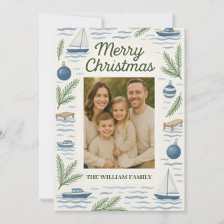 Lake Theme Photo Customizable Christmas Card