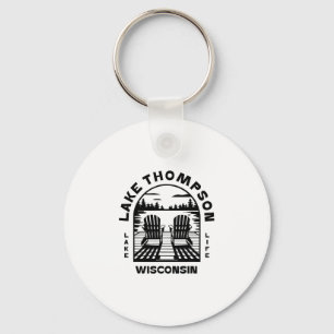 Lake Thompson Wisconsin Outdoors Vintage 2 Keychain