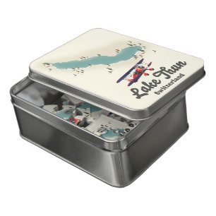 Lake Thun Switzerland map Jigsaw Puzzle