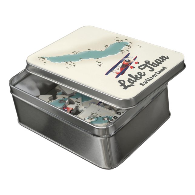 Lake Thun Switzerland map Jigsaw Puzzle (Lid Open)