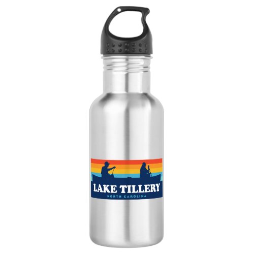Lake Tillery North Carolina Canoe Stainless Steel Water Bottle