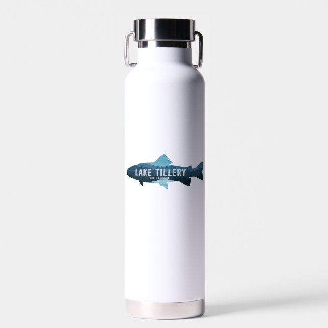 Lake Tillery North Carolina Fish Water Bottle (Front)
